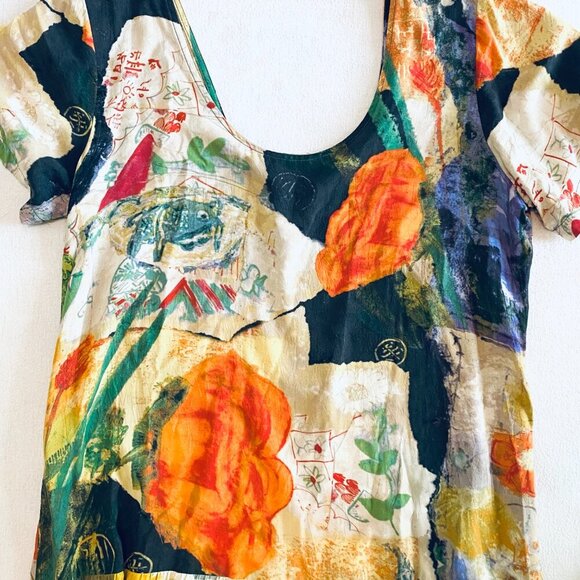 Jams World since 1964 floral tiered mini dress Womens Medium loose beach retro - Picture 2 of 8